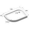 Акриловый поддон 120x80 см BELBAGNO TRAY-BB-RH-120/80-550-15-W-R