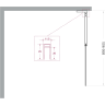 Душевая перегородка BELBAGNO UNO-L-1-TB-90-FL-GM 900x2000 мм Оружейная сталь