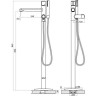 Смеситель напольный для ванны BELBAGNO UNO UNO-FMT-NERO