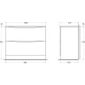Тумба Bianco Lucido 99,6 см BELBAGNO ACQUA ACQUA-1000-2C-PIA-BL